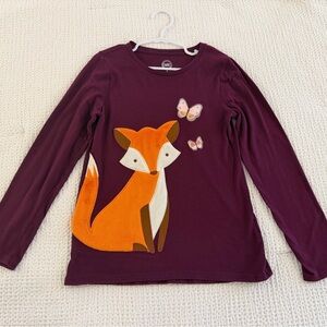 Long Sleeve Shirt with Faux Fur Fox 🦊 and Butterfly 🦋